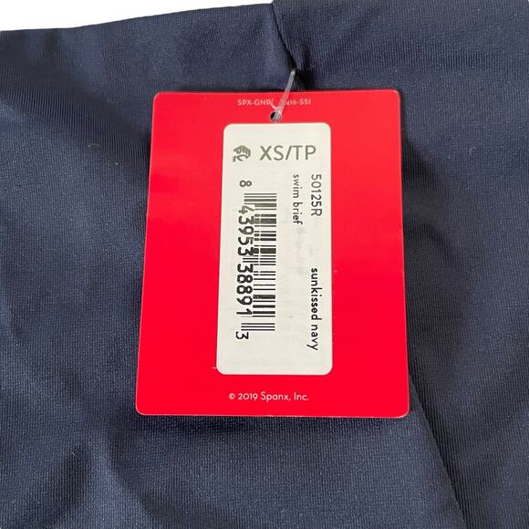 Spanx Womens High Waisted Swim Brief Size XS Sunkissed Navy Swim Bikini Bottom - Picture 4 of 9
